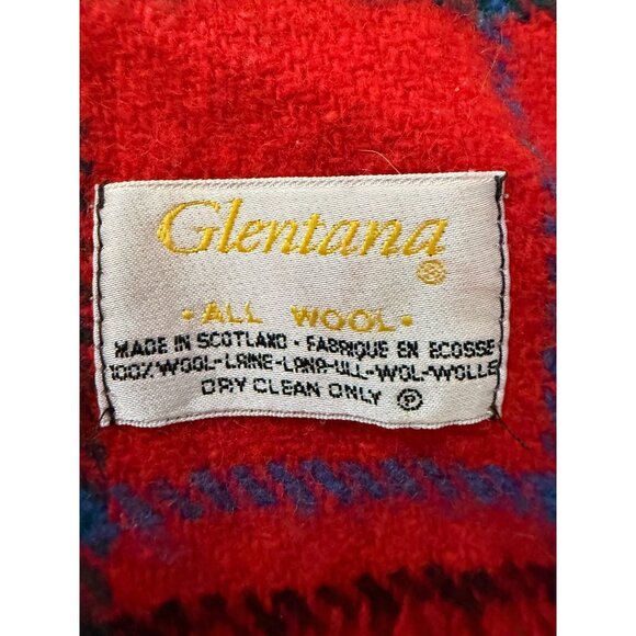 Vtg All Wool Glentana Scotland Plaid Fringed Throw Blanket Sofa Cabin core - Picture 3 of 9